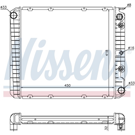 Nissen Nissens Radiator, 65520A 65520A